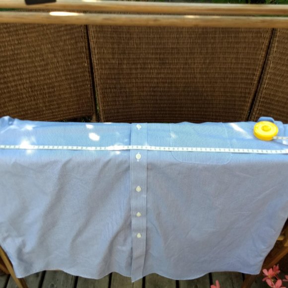 Roundtree and Yorke classic blue white stripe bankers dress shirt - Picture 7 of 9